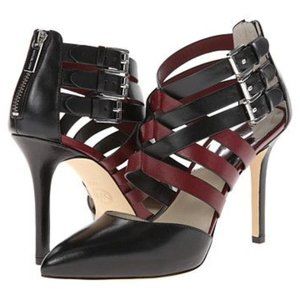 Michael Kors, Cammie heels, black/claret, 7.5, NIB